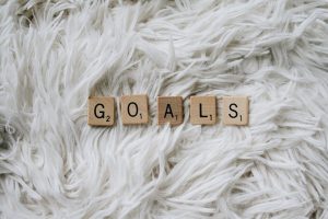 Goals spelled out in Scrabble tiles