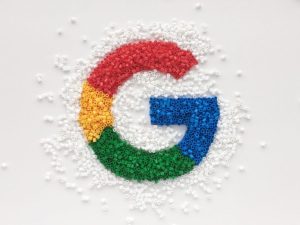 Google logo made from beads