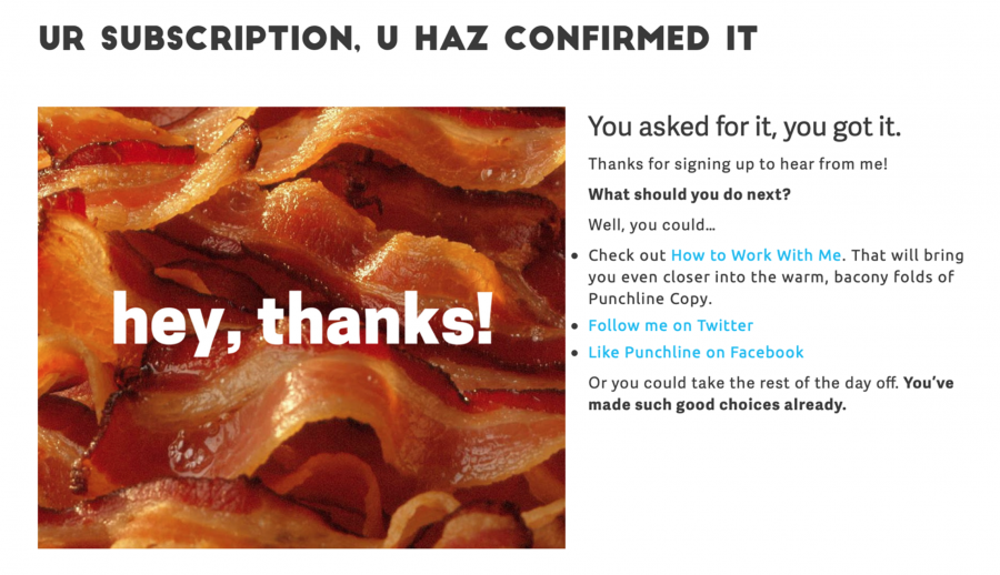 Punchline Thank You Message