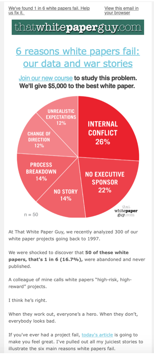 White Paper Guy Newsletter Sample