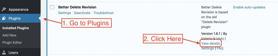 Where to view a plugin's details