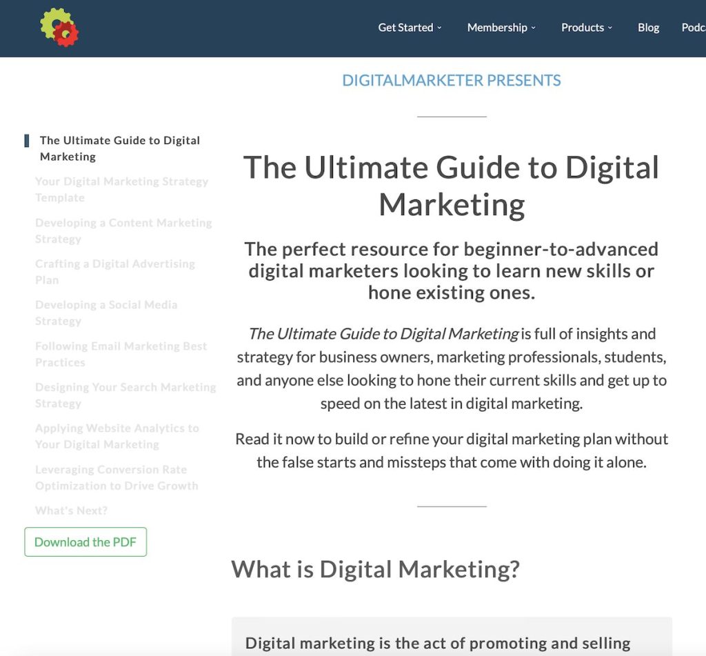 Digital Marketer's Cornerstone Piece