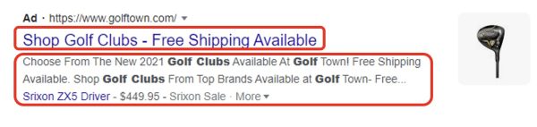 An example of a Google Ad