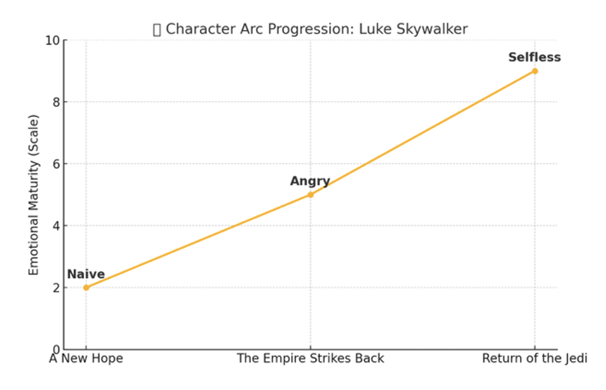 A plotting of Luke Skywalker’s character arc.